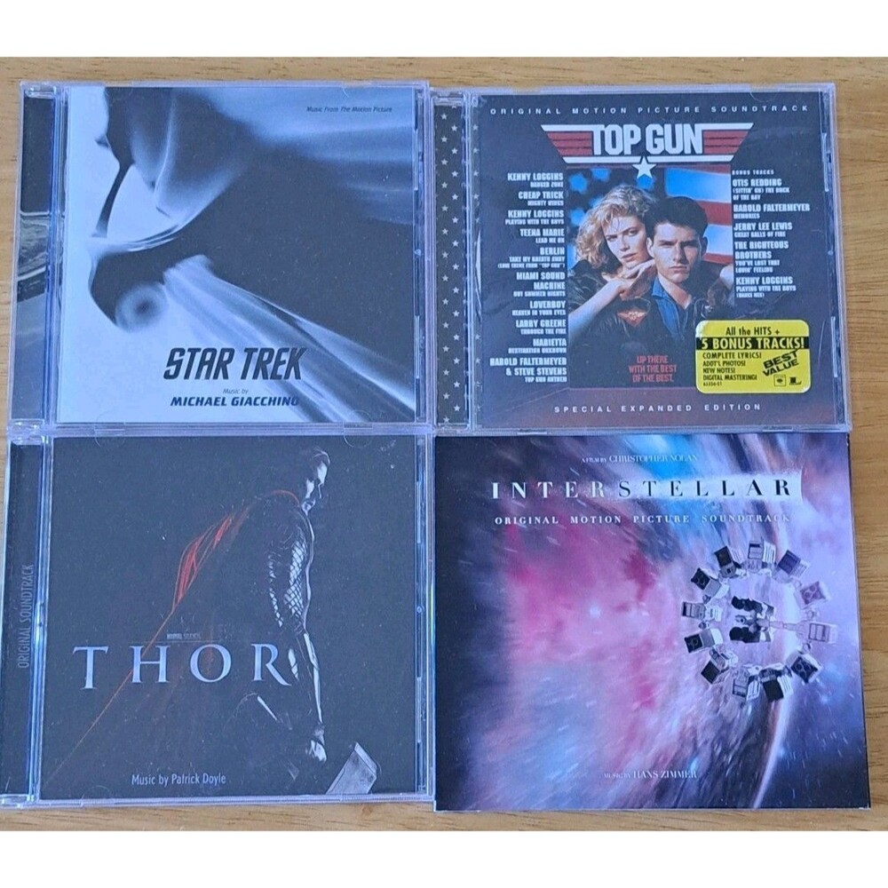 Movie Soundtrack Lot of 4 CDs Interstellar / Top Gun / Thor / Star Trek
